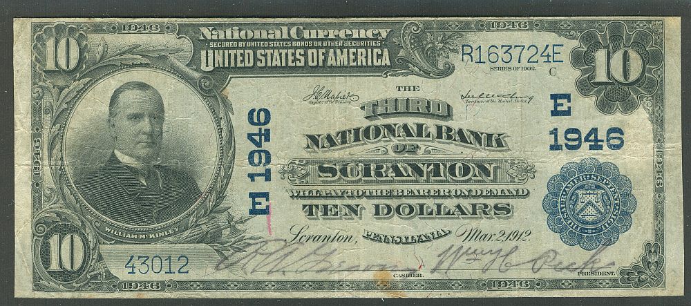 Scranton, PA, 1902PB $10, Ch.#1946, Third NB, 43012